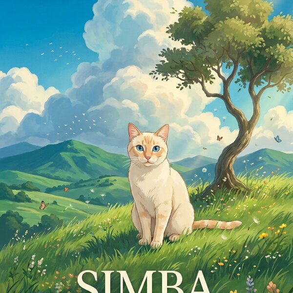 Portrait numérique 4K — style Ghibli, votre chouchou sublimé